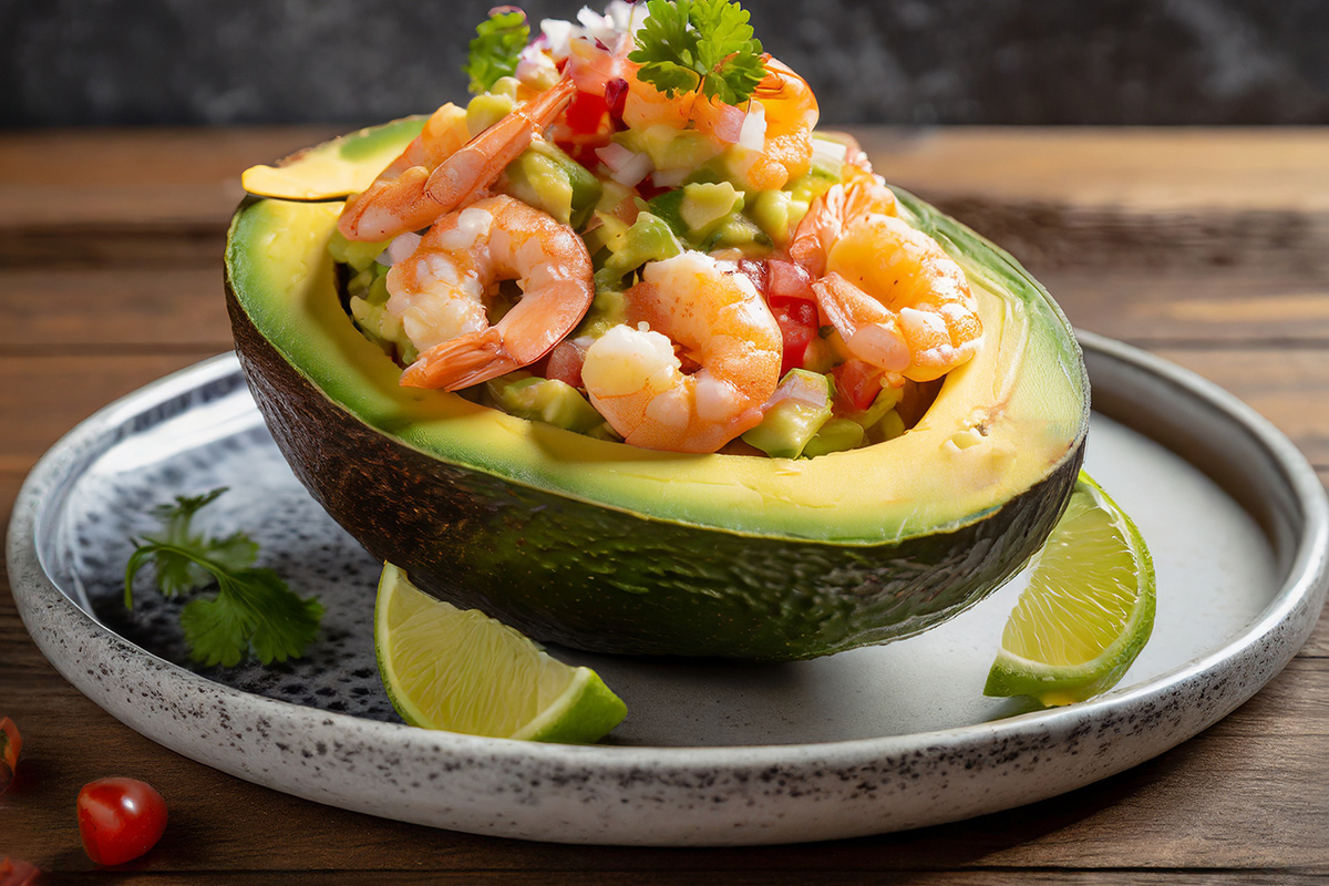 Aguacate Relleno Con Cebiche De Camarones