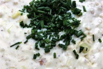 Detalle de la sopa irlandesa de puerro y avena.