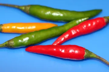 Guindillas tailandesas de varios colores.