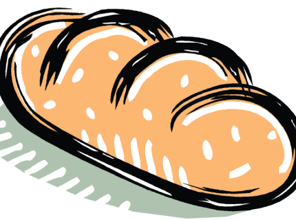 Barra de pan francés, dibujo.
