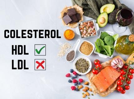 Alimentos saludables, bajos en colesterol.