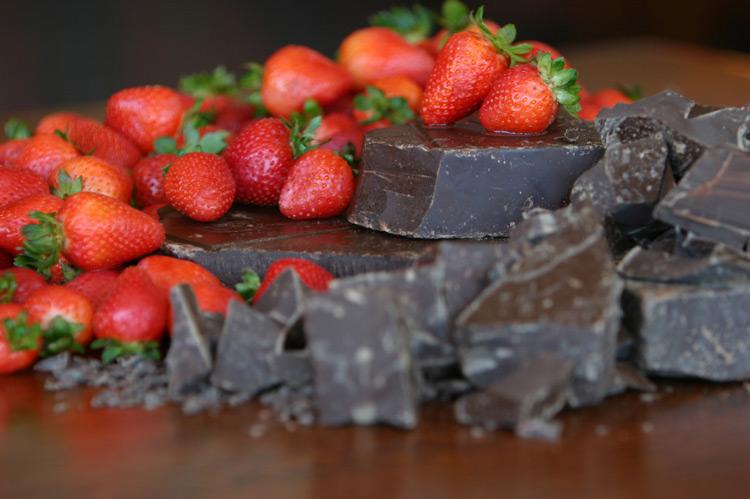 Fresas y chocolate.