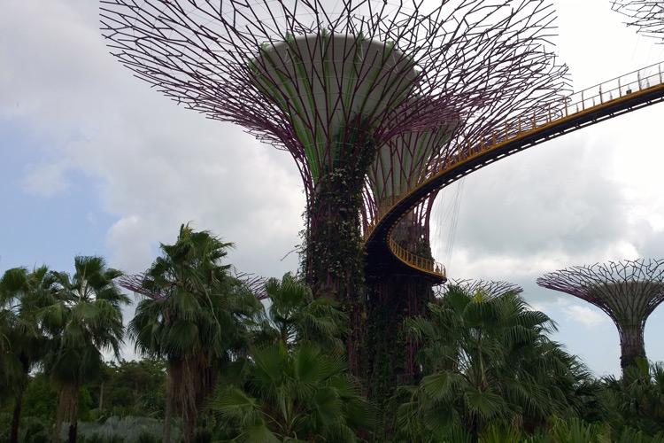 Arboles artificiales en los jardines de la bahía, Singapur.