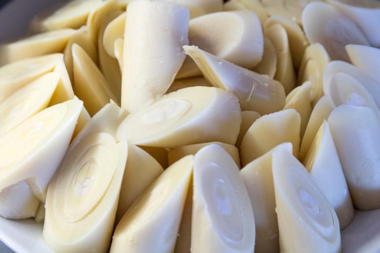 Palmitos cortados.