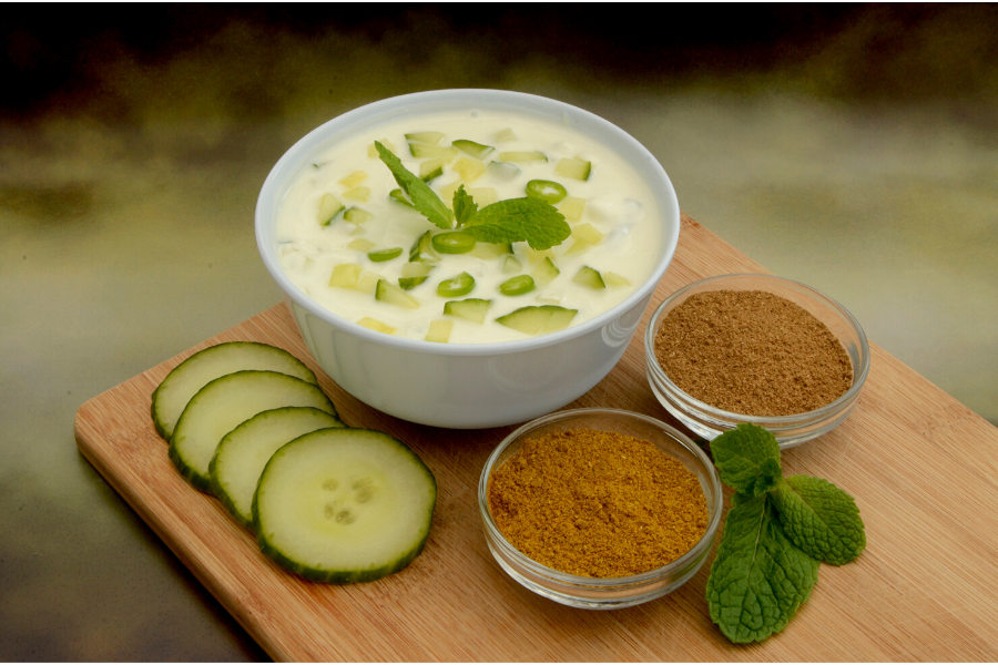 Raita y sus ingredientes.