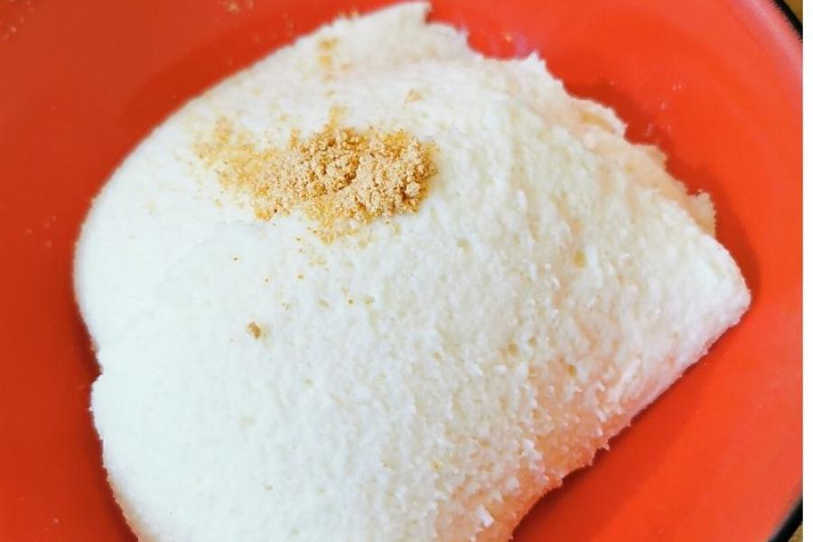 Helado de soja en un cuenco.