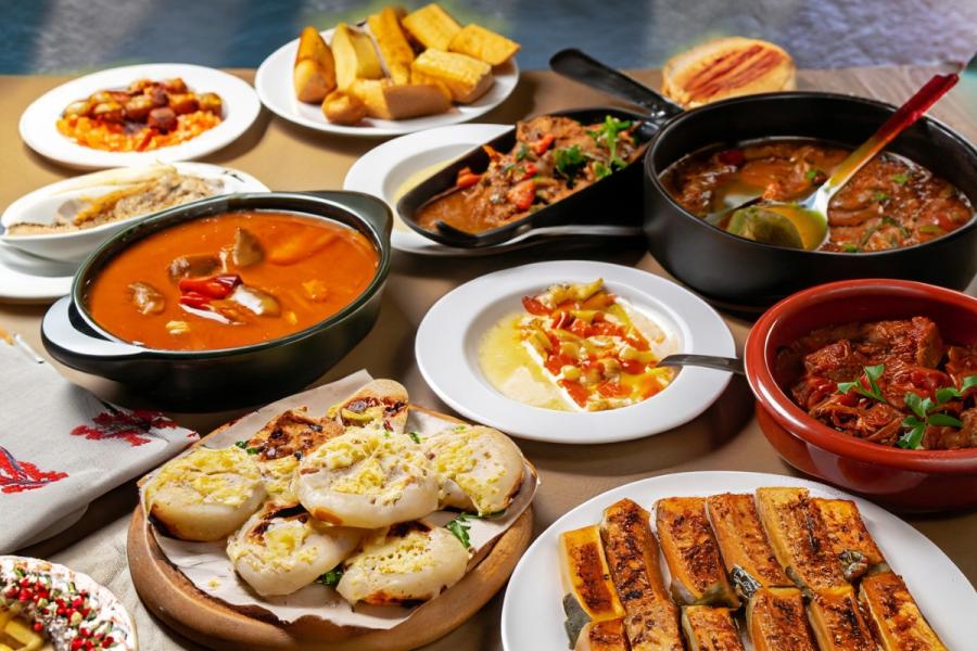 Representación artística de platos de cuchara para servir en invierno.