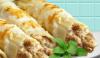Canelones de carne con bechamel.