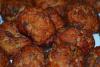 Albóndigas de salchicha hechas.
