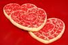 Galletas de azúcar decoradas para San Valentín.