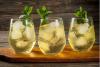 Tres vasos con rebujito andaluz.