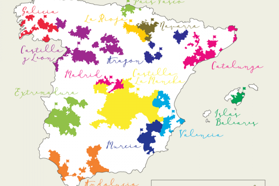 Regiones vitivnícolas españolas.
